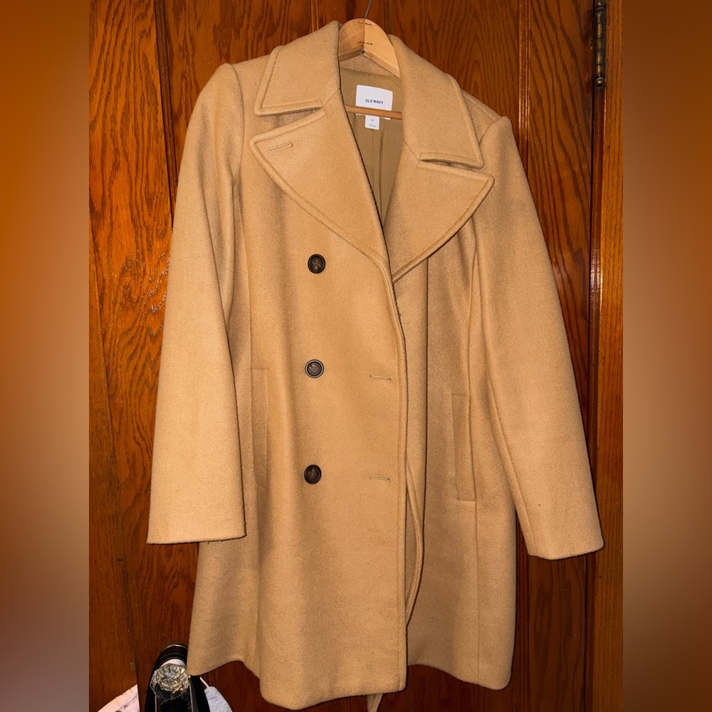 Old Navy soft-brushed pea coat in Acacia